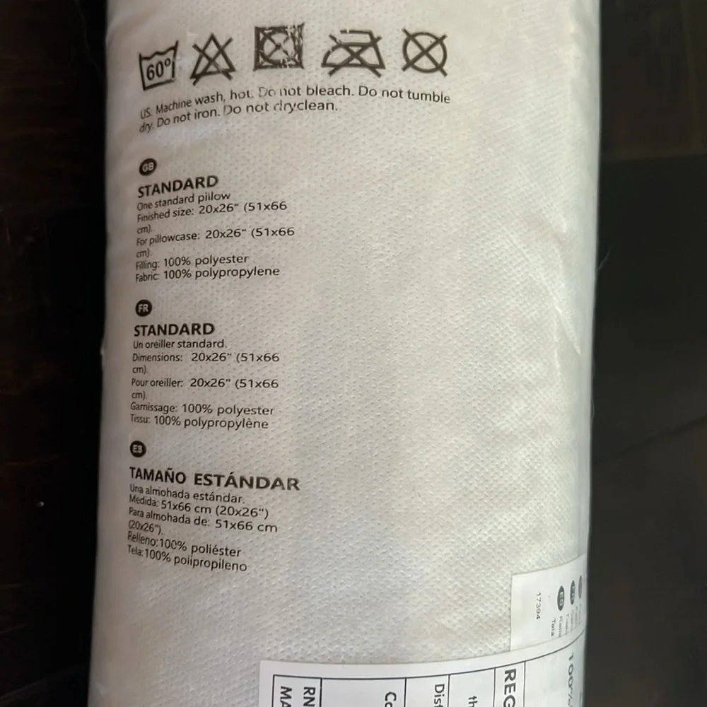 IKEA standard polyester pillow NIP